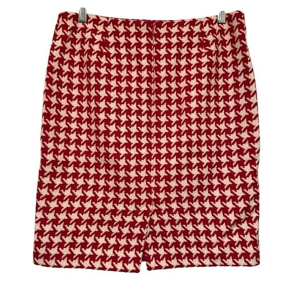 Talbots red & cream houndstooth skirt- size 6 - Picture 2 of 7